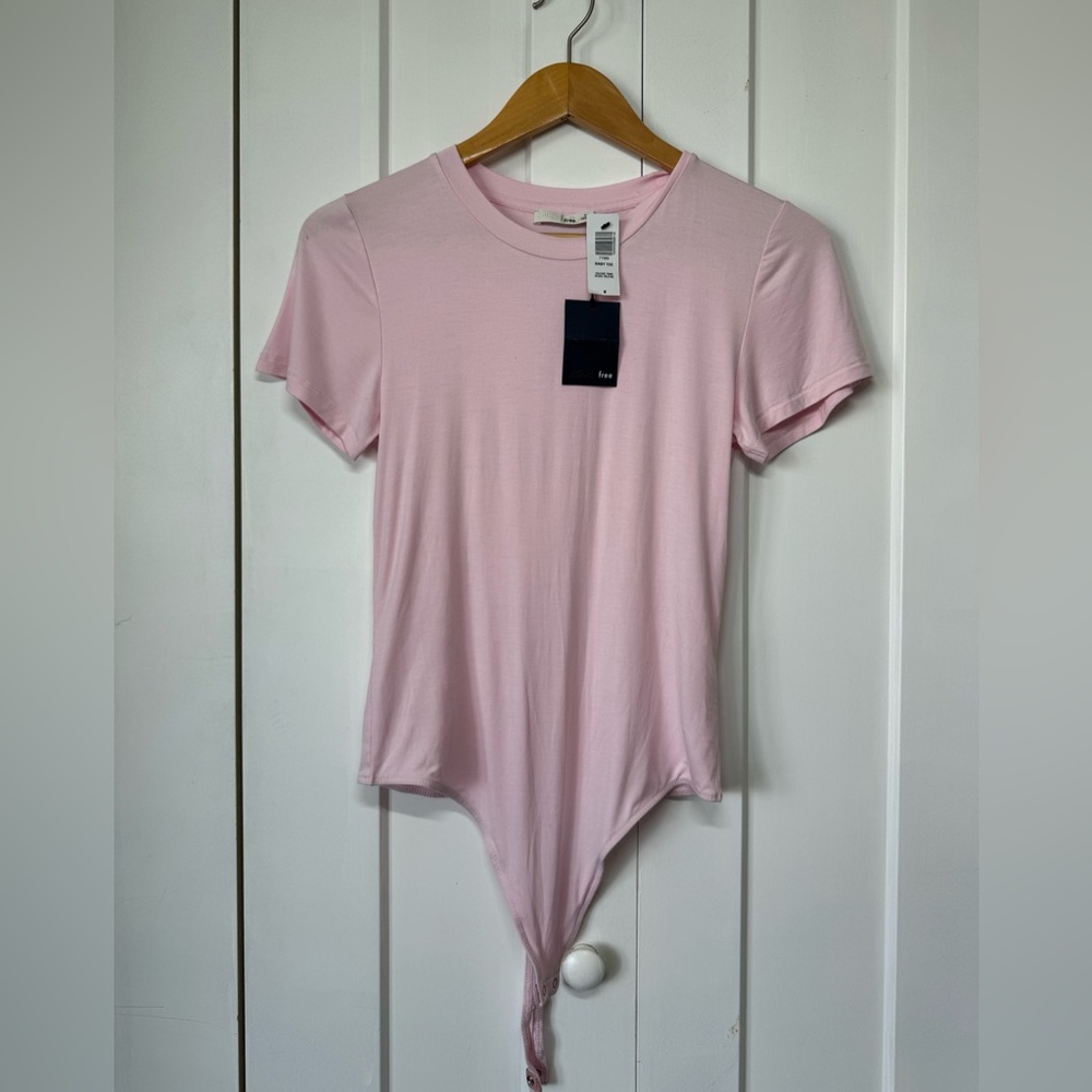 Aritzia Wilfrid Free Pink Baby Tee Bodysuits